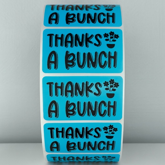 Flower Thanks A Bunch Stickers Small Business Supplies thank you sticker 2" - Picture 3 of 11